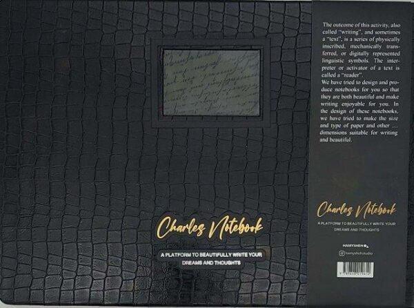 دفتر طراحی CHARLES NOTEBOOK (کد 612)،(چرم،لب طلایی)